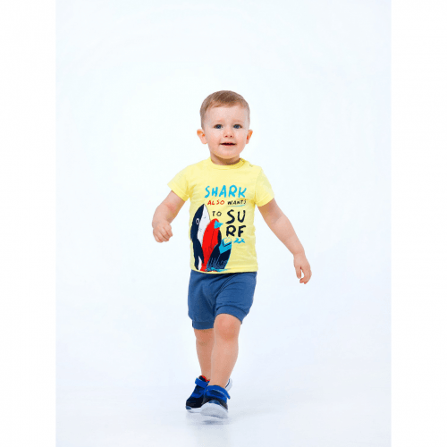 Летний костюм футболка и шорты для мальчика Smil Surffriends Желтый/Синий 6-12 месяцев 113266-1