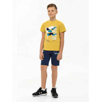 Детская футболка для мальчика Smil Южный ветер Горчичный 2-5 лет 110549