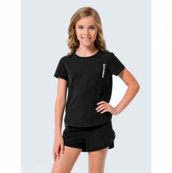 Детская футболка для девочки Smil Черный от 5 до 8 лет 110597