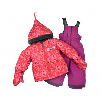Зимний костюм детский куртка и полукомбинезон Perlim pinpin Коралловый 1-1,5 года VH233B