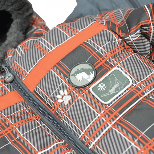 Зимний костюм детский куртка и полукомбинезон Perlim pinpin клетка Cерый/Оранжевый 1-1,5 года VH234C