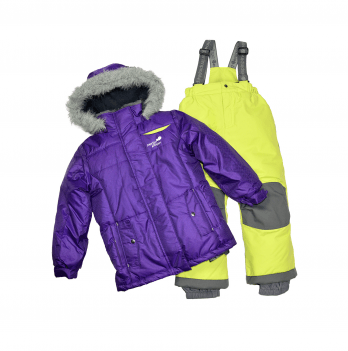 Зимний костюм детский куртка и полукомбинезон Perlim pinpin Фиолетовый/Желтый 5-6 лет VH255A