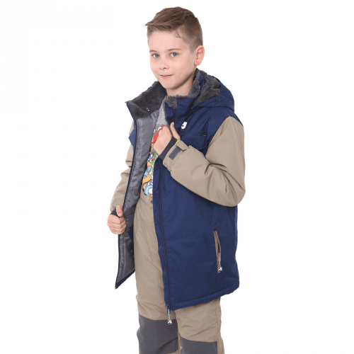 Зимний костюм детский куртка и полукомбинезон Perlim pinpin Cиний/Бежевый 5-6 лет VH256A