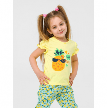 Детская футболка для девочки Smil Ситцевое лето Желтый 9-18 месяцев 110652