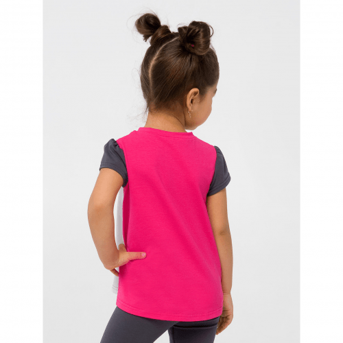 Детская футболка для девочки Smil Розовый цитрус Белый/Малиновый 4-6 лет 110646