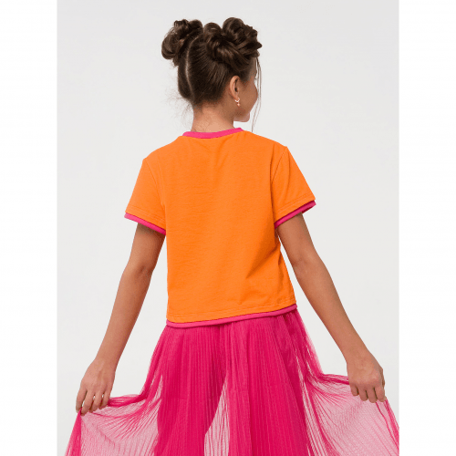 Детская футболка для девочки Smil Розовый цитрус Оранжевый 14 лет 110648