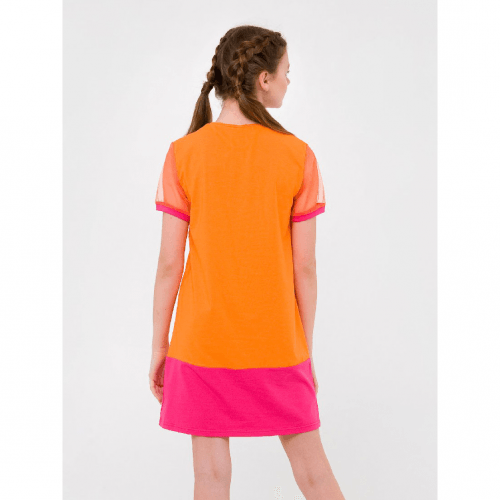 Платье детское Smil Розовый цитрус Оранжевый/Малиновый 12-14 лет 120323