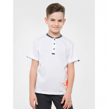 Детская футболка для мальчика Smil Глубины океана Белый 7-10 лет 110626