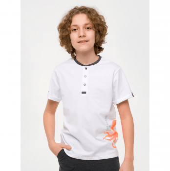 Детская футболка для мальчика Smil Глубины океана Белый 11-12 лет 110627