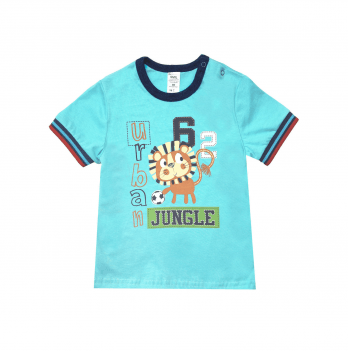 Детская футболка для мальчика Smil Ребятам о зверятах Бирюзовый 9-12 месяцев 110624