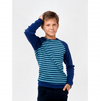 Свитшот для мальчика Smil Полоска Синий/Зеленый 11-14 лет 116538