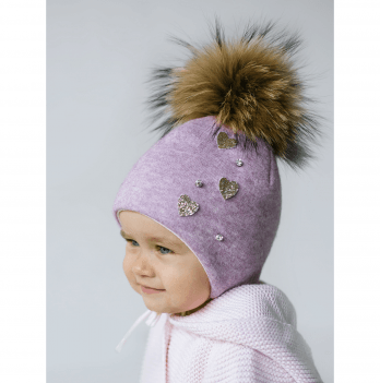 Зимняя вязаная шапка детская Дембохаус Розовый 6-12 месяцев Аліка