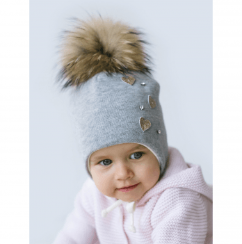 Зимняя вязаная шапка детская Дембохаус Серый 6-12 месяцев Аліка