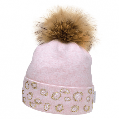 Вязаная шапка детская зимняя Девид стар Розовый 3-4 года 2215
