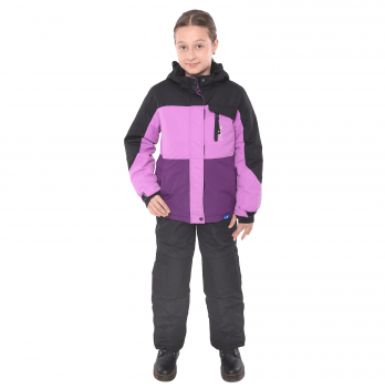 Зимний костюм детский куртка и полукомбинезон Conifere Черный/Фиолетовый 9 лет CF16605