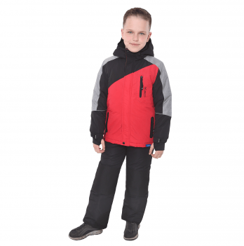 Зимний костюм детский куртка и полукомбинезон Conifere Черный/Красный 9 лет CF16611