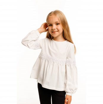 Детская блузка для девочки Vidoli Молочный от 7 до 8 лет G-22952W_milk