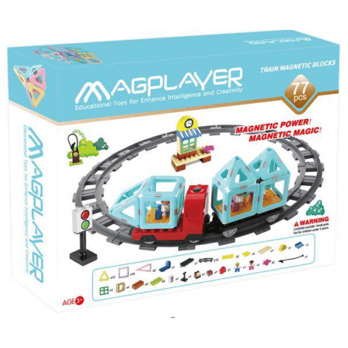 Конструктор Magplayer Железная дорога 77 шт MPH2-77
