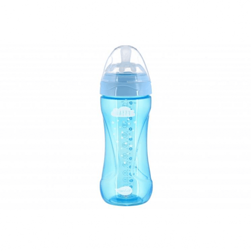 Антиколиковая бутылочка для кормления Nuvita Mimic Cool 330 мл от 4 месяцев Голубой NV6052SKY