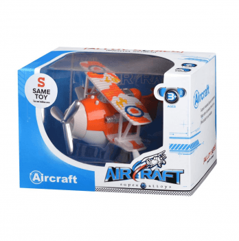 Детская игрушка самолет Same Toy Aircraft Металлический инерционный Оранжевый SY8012Ut-1