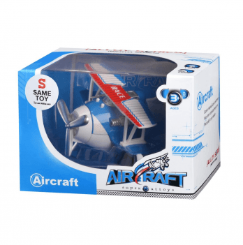 Детская игрушка самолет Same Toy Aircraft Металлический инерционный Синий SY8012Ut-2