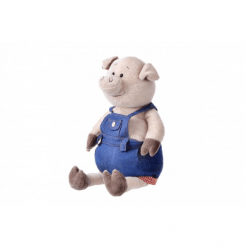 Мягкая игрушка Same Toy Свинка в джинсовом комбинезоне 45 см THT711