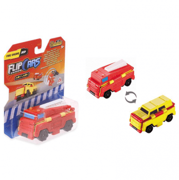 Машинка трансформер Flip Cars 2 в 1 Спецтранспорт Пожарный автомобиль и внедорожник EU463875-05