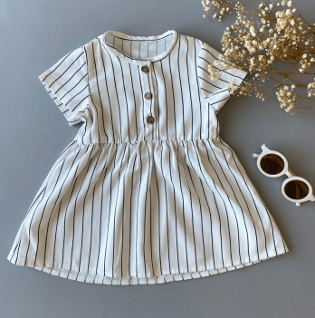 Детское платье из льна Boonyx Stripes Белый от 9 мес до 2 лет НФ-00000321-80