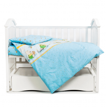 Детское постельное белье в кроватку Twins Comfort Голубой/Бежевый 3 элем 3051-C-011