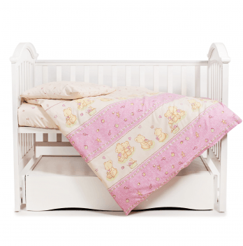 Детское постельное белье в кроватку Twins Comfort Розовый/Бежевый 3 элем 3051-C-016