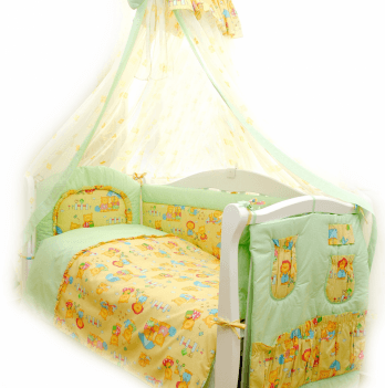 Детское постельное белье в кроватку Twins Standard Basic Желтый/Зеленый 8 элем 4050-CB-014