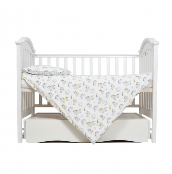 Детское постельное белье в кроватку Twins Comfort line Единорог Серый/Желтый 3054-C-064