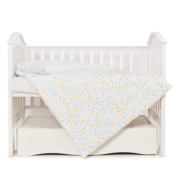 Детское постельное белье в кроватку Twins Eco Line Белый/Мятный 3090-E-022