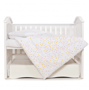 Детское постельное белье в кроватку Twins Eco Line Белый/Розовый 3090-E-023