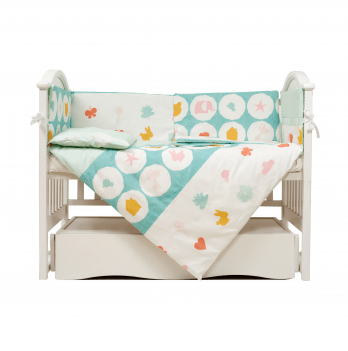 Детское постельное белье в кроватку Twins Eco Line New Ментоловый 6 элем 4091-E-021