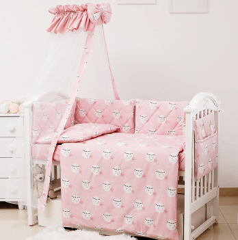 Детское постельное белье в кроватку Twins Premium Glamour Розовый 8 элем 4029-TGM-08