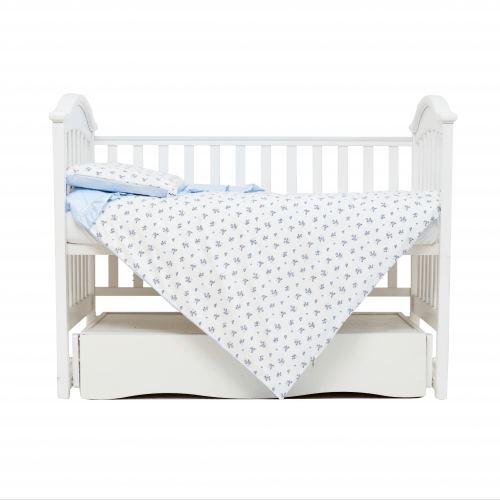 Детское постельное белье в кроватку Twins Romantic Spring collection Голубой 3024-RS-401