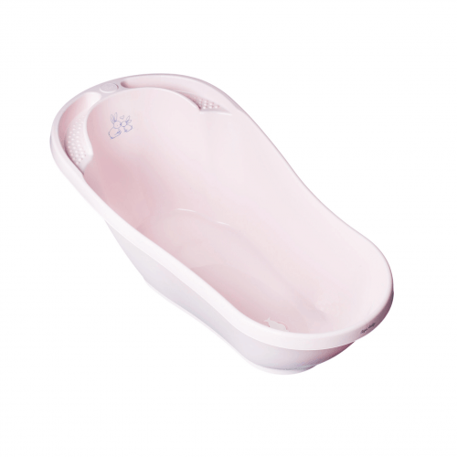 Ванночка детская со сливом Tega baby Зайчики Светло-розовый 92 см KR-011-104