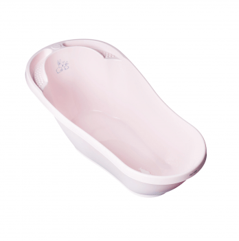 Ванночка детская со сливом Tega baby Зайчики Светло-розовый 92 см KR-011-104