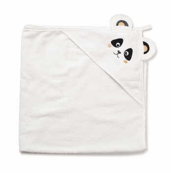 Полотенце для новорожденных из махры Twins Панда Белый 100х100 см 1500-TANP-01