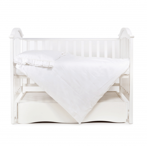 Детское постельное белье в кроватку Twins Classic Сатин Белый 3055-TC-01