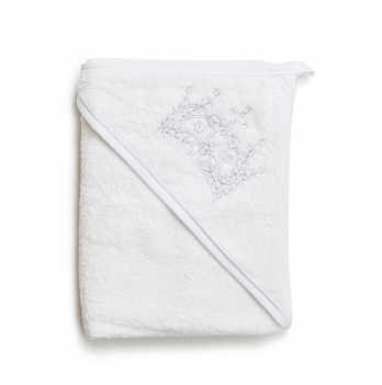 Полотенце для новорожденных из махры Twins Корона Белый 100х100 см 1500-TANКV-01