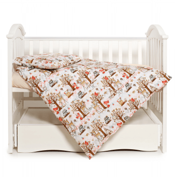 Детское постельное белье в кроватку Twins Modern New Белый/Оранжевый 3040-PMN-18