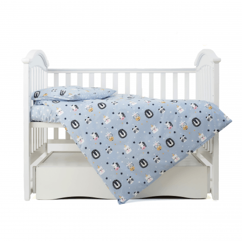 Детское постельное белье в кроватку Twins Zoo Голубой 3022-TZ-04