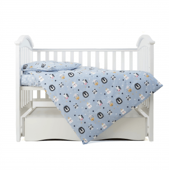 Детское постельное белье в кроватку Twins Zoo Голубой 3022-TZ-04