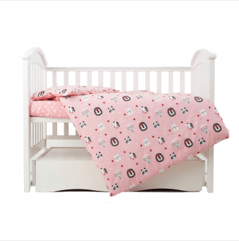 Детское постельное белье в кроватку Twins Zoo Розовый 3022-TZ-08