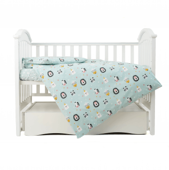 Детское постельное белье в кроватку Twins Zoo Мятный 3022-TZ-14