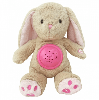 Мягкая игрушка с проектором музыкальная Baby Mix Кролик Розовый 37216