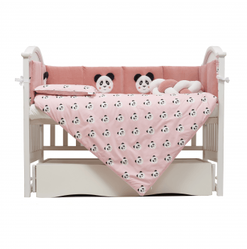 Детское постельное белье в кроватку Twins Panda Розовый 7 элем 4075-TP-08