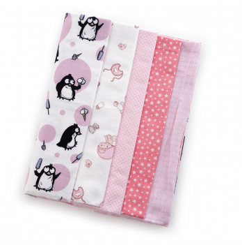 Набор пеленок для новорожденных Twins Розовый 5 шт 1599-TMIX-08